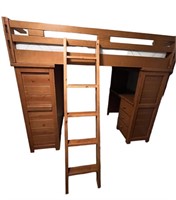 Wooden Loft Bed w/Desk