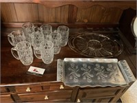 Glasses and Metal Tray