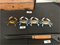 Four Decorative Blue Crabs