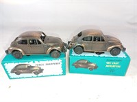 2 VW bronze pencil sharpeners. With boxes.