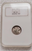 OF) 1945 Mercury Dime MS64 NGC