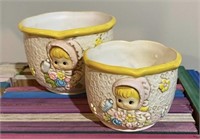 Vintage Baby planters bowl nesting  Japan d Ann