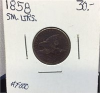 OF) 1858 FLYING EAGLE CENT, US COIN SMALL LETTERS