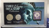 OF) UNIQUE LIBERTY COIN & STAMP COLLECTION, HAS