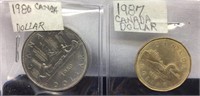 OF) TWO CANADA DOLLAR COINS-UNCIRCULATED BEAUTY