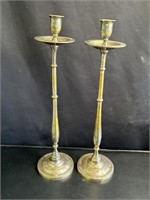 Pair of vintage English metal candlesticks