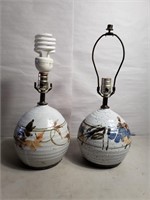 Pair of mid century stoneware lamps