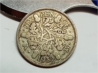 OF) 1932 Great Britain Silver six pence