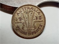 OF) 1938 Australia silver three pence