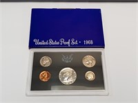 OF) 1968 us proof set with silver half dollar