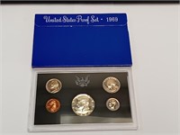 OF) 1969 us proof set with silver half dollar