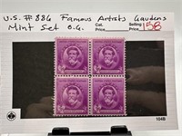 #886 STAMP BLOCK FAMOUS ARTISTS GAUDENS OG