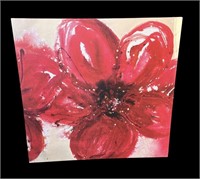 IKEA Red Floral Canvas Wall Art