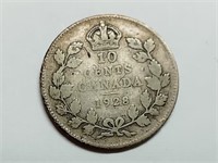 1928 Canada silver 10 cents