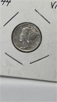 1944 Mercury dime. VF condition.