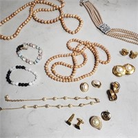 Group of vintage costume jewelry