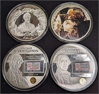 Silver plated 3" medals from the American Mint.