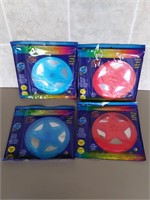 New (4) Glow Flying Discs