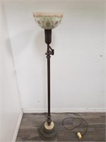 Vintage floor lamp with hand-painted Victorian