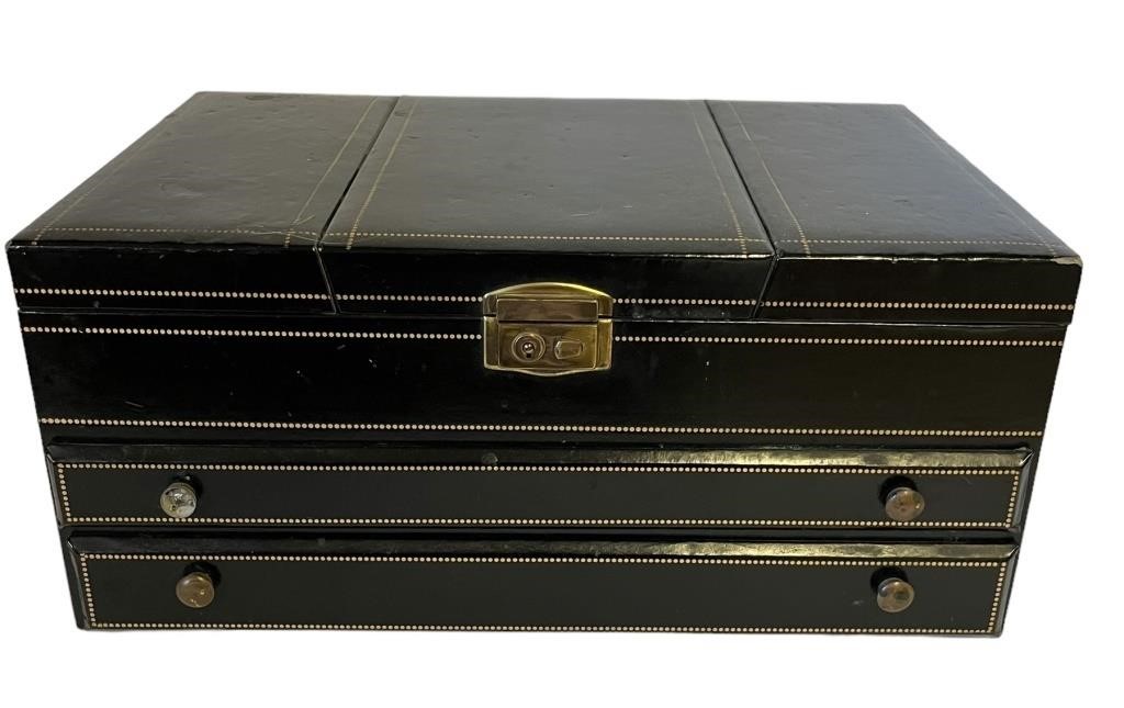 Vintage Black Jewelry Box