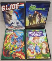 C12) 4 DVDs Movies Kids Family GI Joe Kim Possible