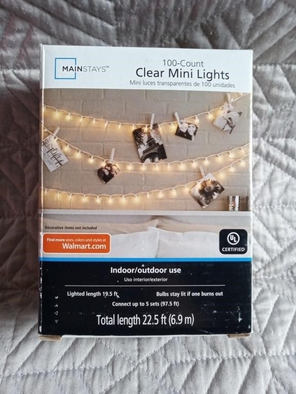 New box of mini clear lights.