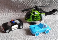 Helicopter and car toys.