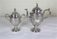 Silver coffee pot and urn