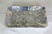 Vintage Mexican polished aluminum fish tray