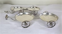 2 hallmarked silver plate wine trolleys