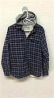 R4) SMALL PLAID TALLWOODS HOODED BUTTON UP