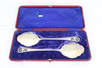Boxed pair of serving spoons