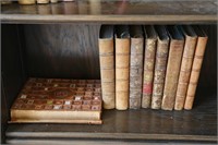 9 leather bound books