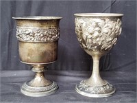 Pair of sterling silver chalices, 5 1/2" h. x 3