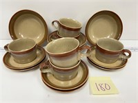 Mikasa Potters Art Cups & Saucers Country Cabin