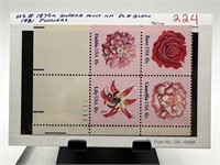 1879A STAMP BLOCK W PL# 1981 FLOWERS SERIES