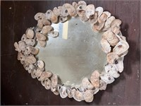 Oyster shell framed mirror