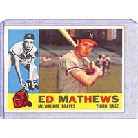 1960 Topps Eddie Mathews High Grade Wax On Front