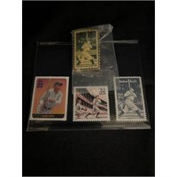 (3) Babe Ruth Stamp Set And Pin