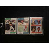 (3) 1974 Topps Baseball Stars/hof