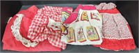 (AU) Vintage Apron Lot Includes Sheer Red With