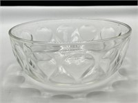 Vintage Pyrex glass bowl, 3 1/2" h. X 9” diam.