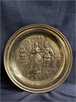 Vintage brass wall plate 16"diam