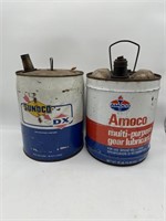 Amoco and Sunoco vintage 5 gal cans.