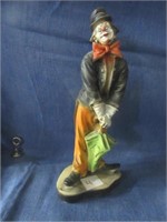 clown statue signed