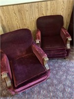 MCM Maroon arm chairs