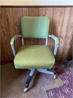 Vintage green rolling desk chair