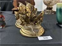 Pair Of Brass Maple Leaf Bookends