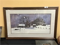 Framed Winter Barn Print, Really Pretty