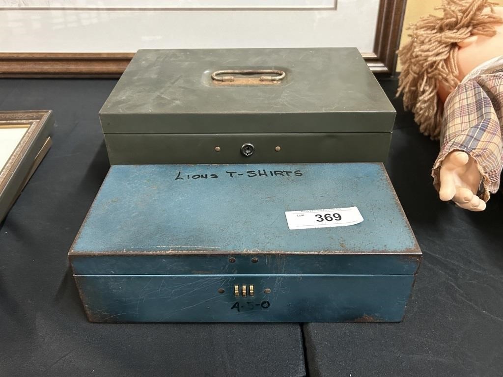 Pair Metal Storage Boxes